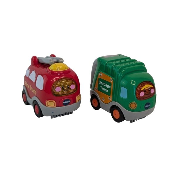 VTech Go Go Smart Wheels Fire Truck & Garbage Truck Light Sound Tested Working - Picture 1 of 10